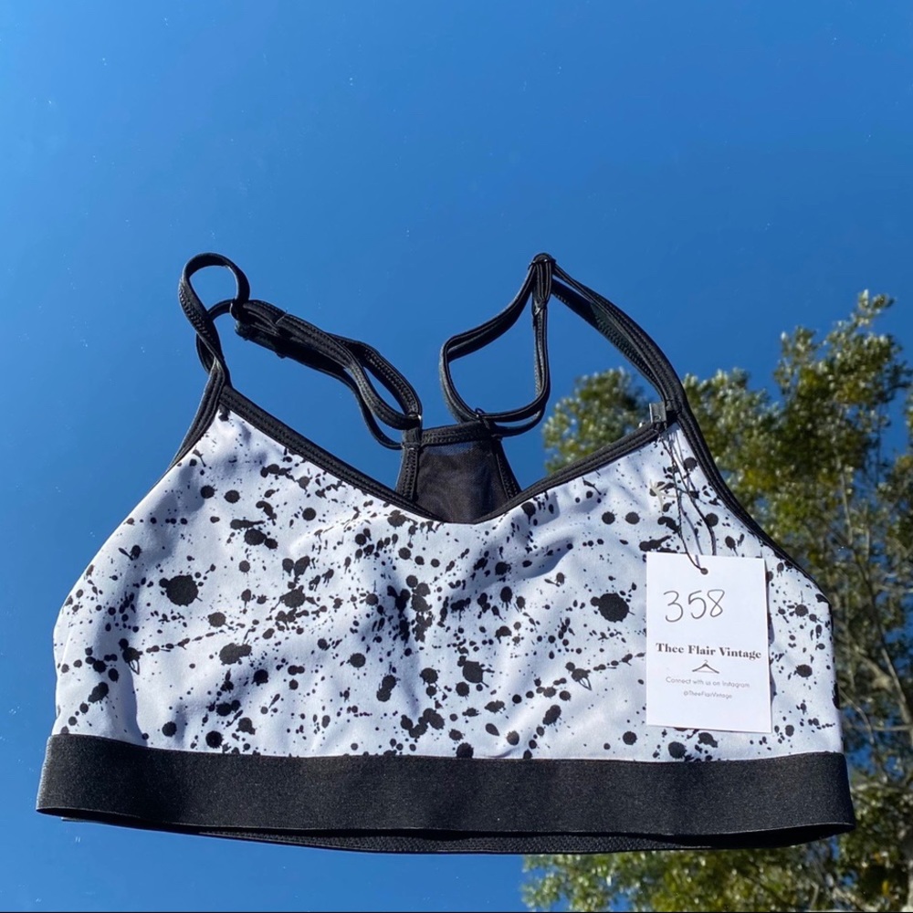 Danskin Black And White Print Sport Bra